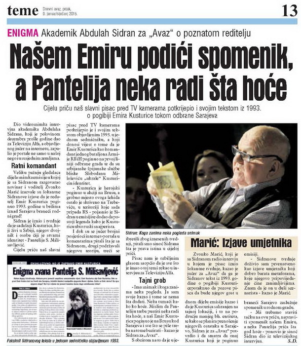 Foto: Dnevni avaz, 09.01.2015.